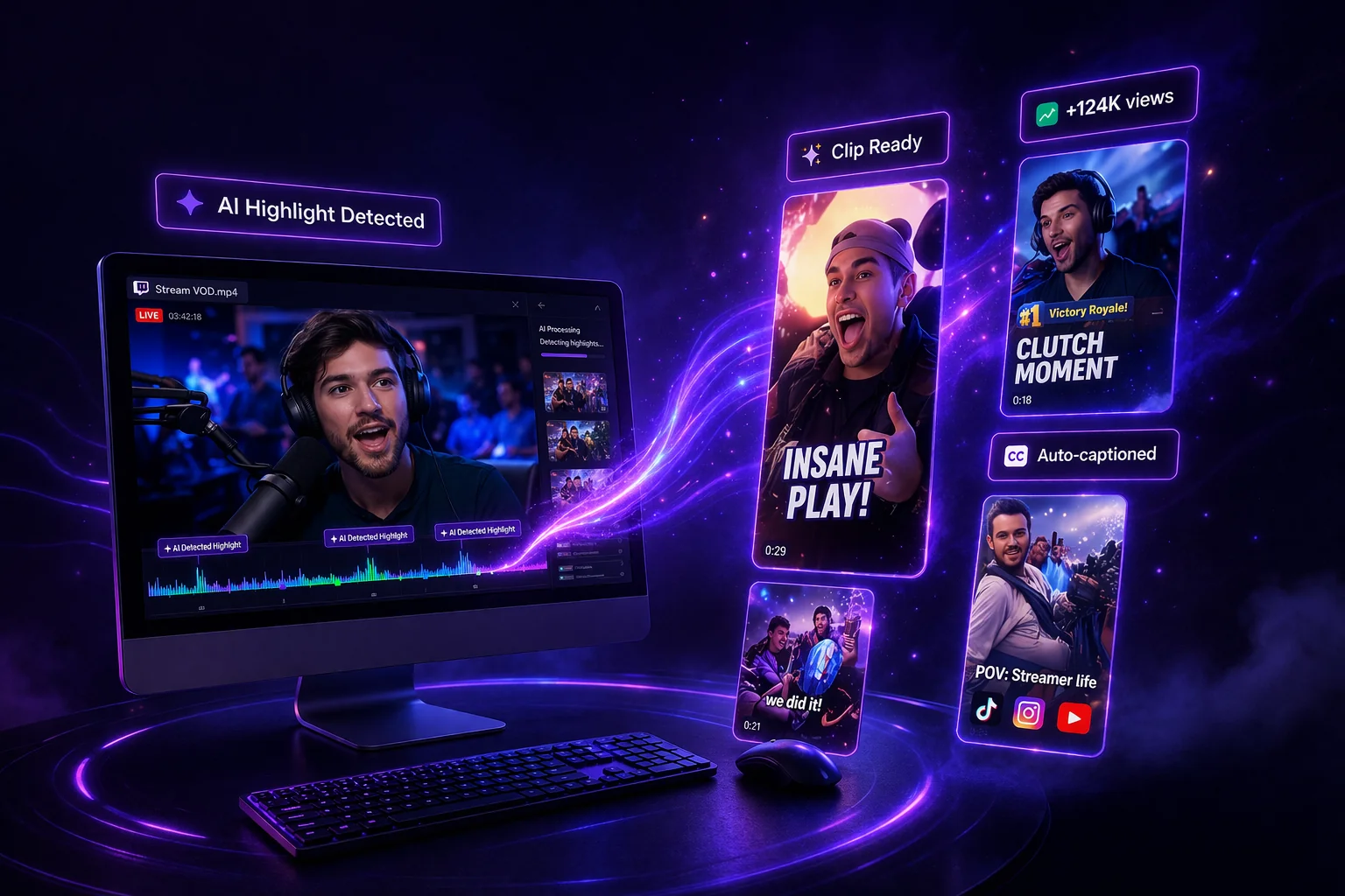 Clipr convierte un stream en clips verticales listos para publicar